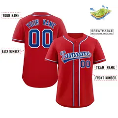 Red Royal-White Classic Authentic Baseball Jersey 2