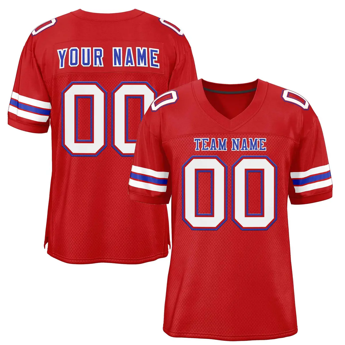 Red Royal-White Classic Authentic Football Jersey
