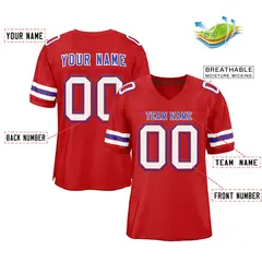 Red Royal-White Classic Authentic Football Jersey 2