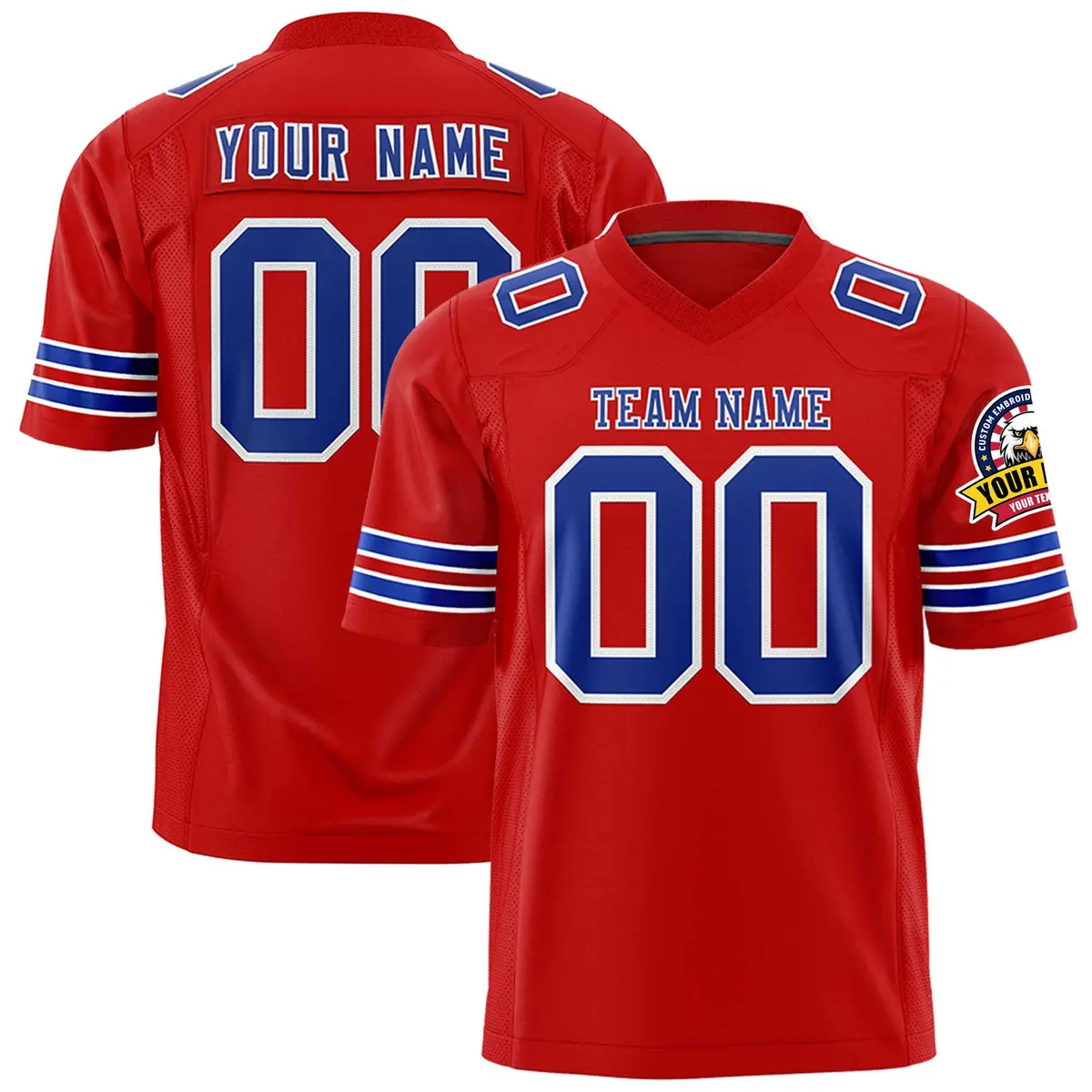 Red Royal-White Classic Authentic Football Jersey