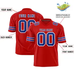 Red Royal-White Classic Authentic Football Jersey 2