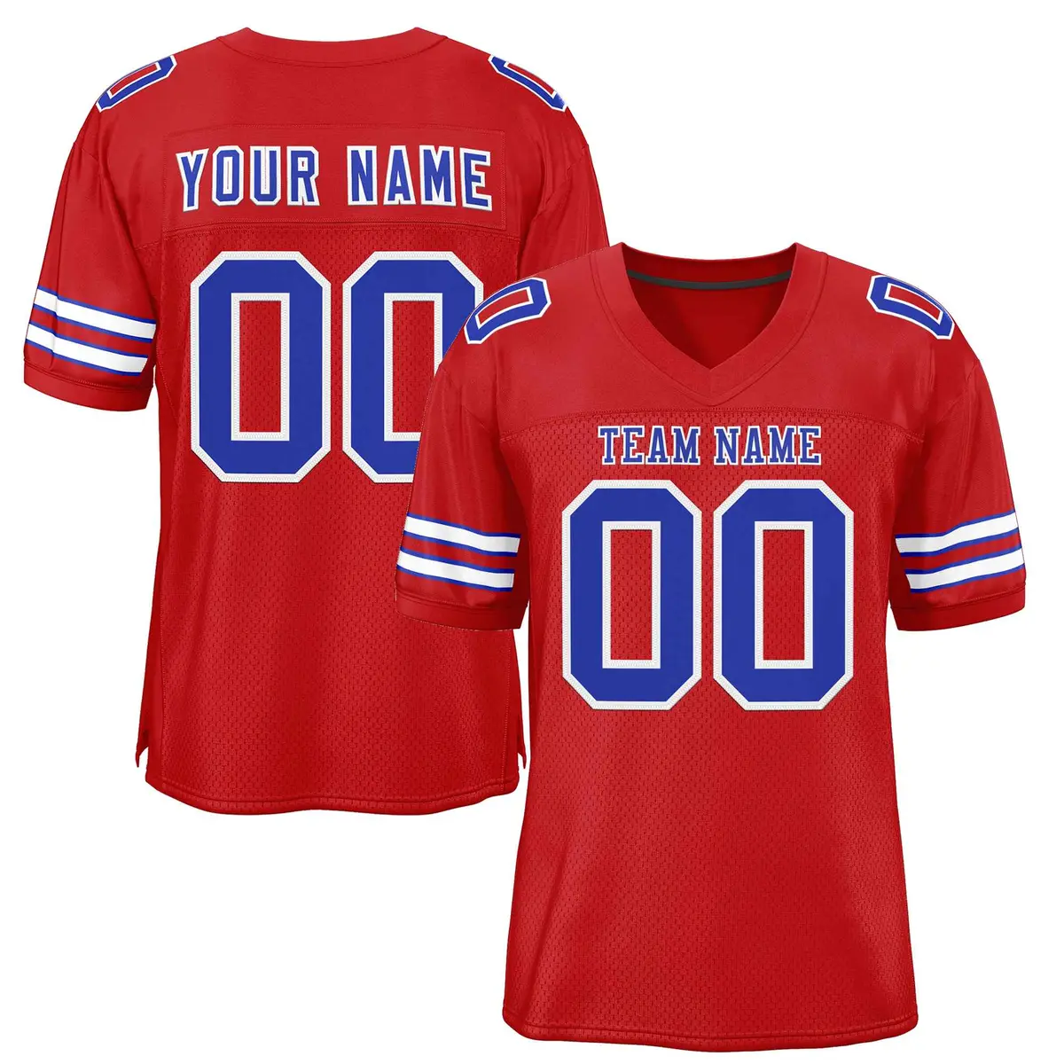 Red Royal-White Classic Authentic Football Jersey
