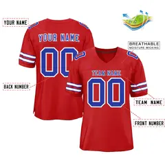Red Royal-White Classic Authentic Football Jersey 2