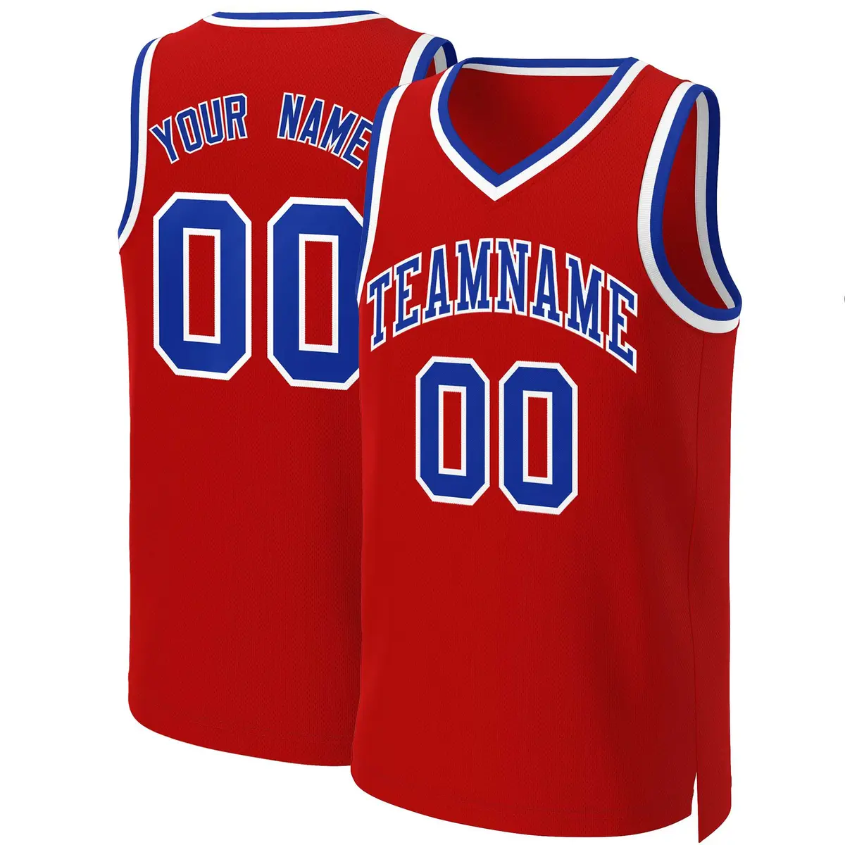 Red Royal-White Classic Basketball Jersey