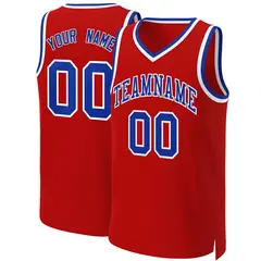 Red Royal-White Classic Basketball Jersey 1