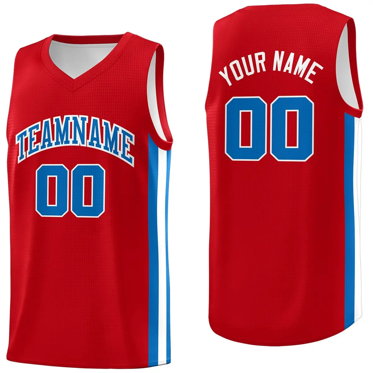 Red Royal-White Classic Basketball Jersey