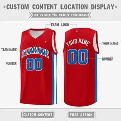 Red Royal-White Classic Basketball Jersey 2