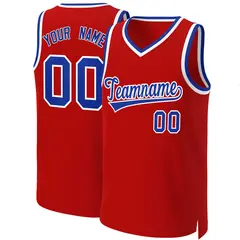 Red Royal-White Classic Basketball Jersey 1