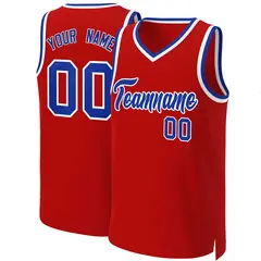 Red Royal-White Classic Basketball Jersey 1