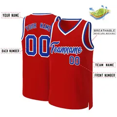 Red Royal-White Classic Basketball Jersey 2