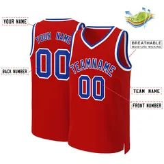 Red Royal-White Classic Basketball Jersey 2