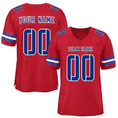 Red Royal-White Classic Mesh Authentic Football Jersey 1