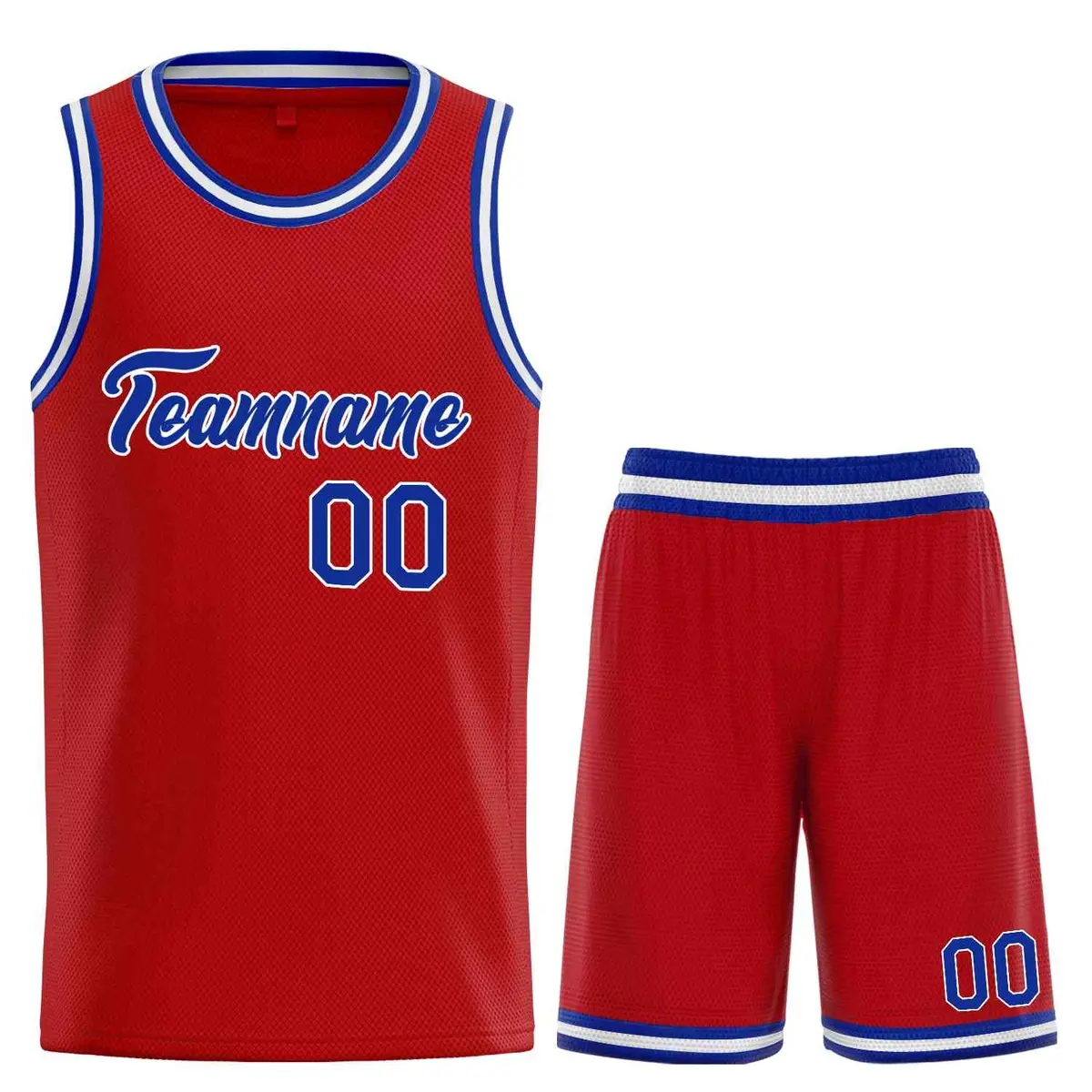 Red Royal-White Classic Team Basketball Jersey
