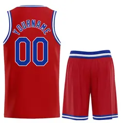 Red Royal-White Classic Team Basketball Jersey 2