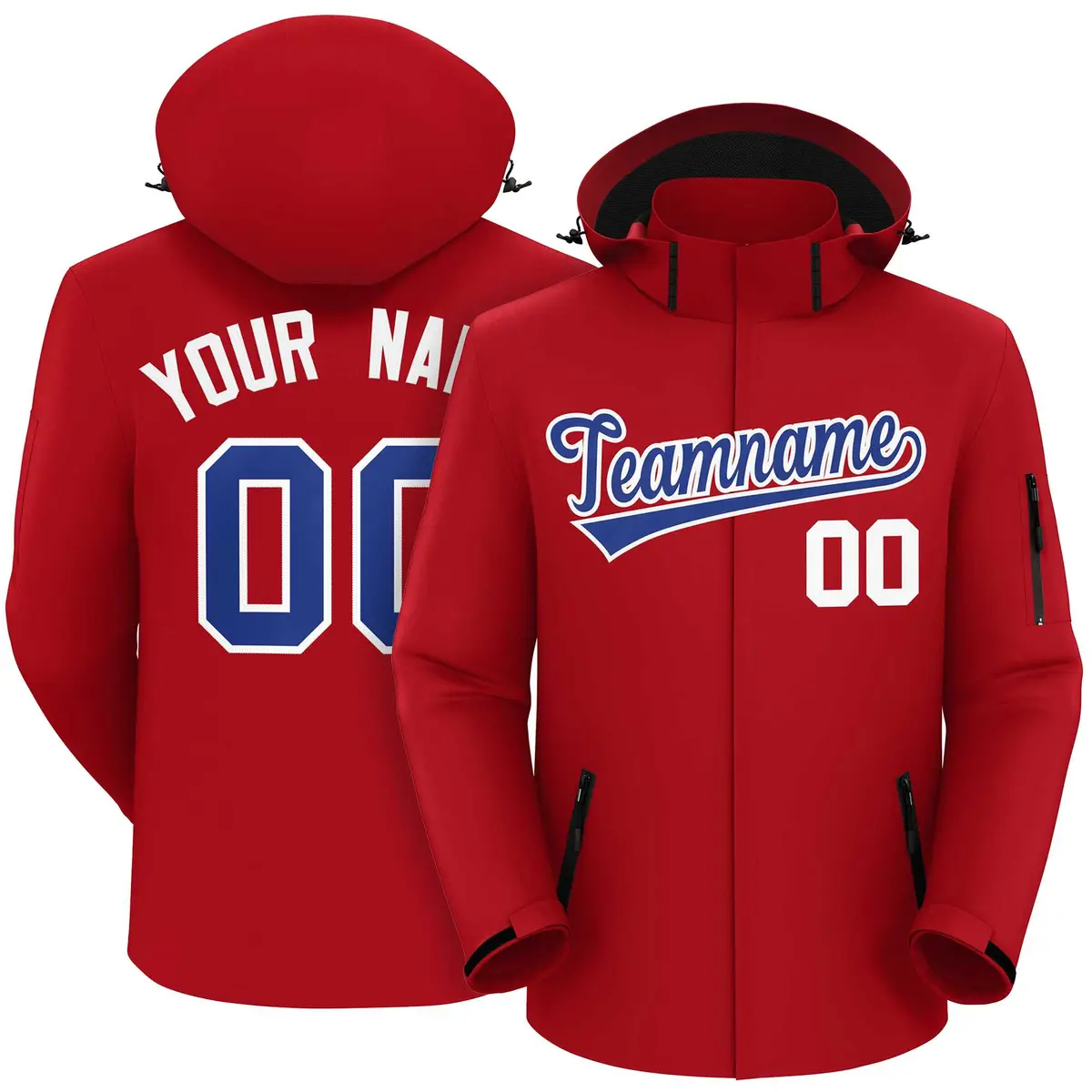 Red Royal-White Classic Waterproof Jacket