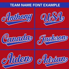 Red Royal-White Color Block Authentic Baseball Jersey 3