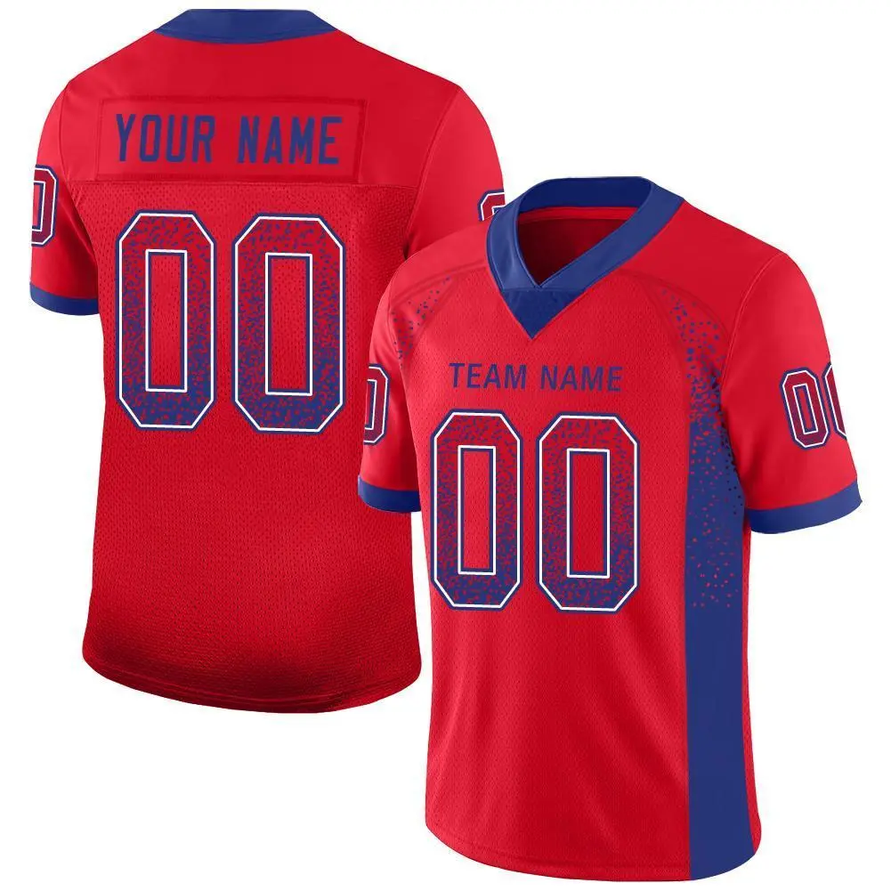 Red Royal-White Drift Fashion Mesh Authentic Football Jersey