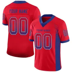 Red Royal-White Drift Fashion Mesh Authentic Football Jersey 1