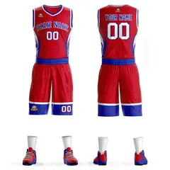 Red Royal-White Graffiti Lightning Basketball Jersey