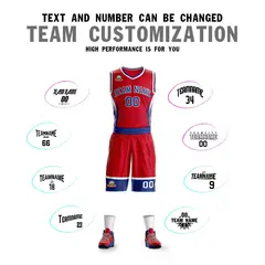 Red Royal-White Graffiti Lightning Basketball Jersey 4