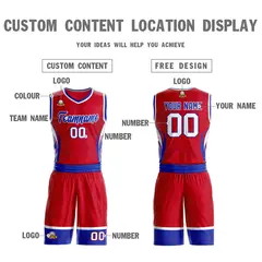 Red Royal-White Graffiti Lightning Basketball Jersey 3