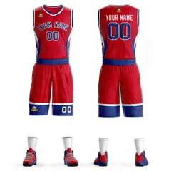 Red Royal-White Graffiti Lightning Basketball Jersey