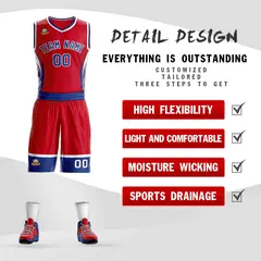 Red Royal-White Graffiti Lightning Basketball Jersey 2