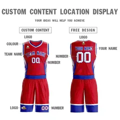 Red Royal-White Graffiti Lightning Basketball Jersey 3
