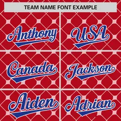 Red Royal-White Plaid Authentic Baseball Jersey 3