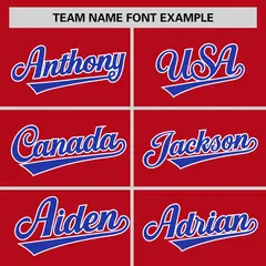 Red Royal-White Raglan Sleeves V-Neck Hockey Jersey 3