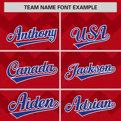 Red Royal-White Ripple Design Authentic Baseball Jersey 4