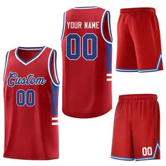 Red Royal-White Star Pattern Sports Basketball Jersey 5