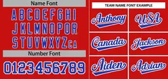 Red Royal-White Stripe Raglan Baseball Jersey 3