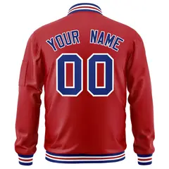 Red Royal-White Varsity Full-Zip Letterman Bomber Jacket 4