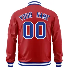 Red Royal-White Varsity Full-Zip Letterman Bomber Jacket 4