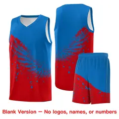 Red Royal Wing Pattern Basketball Sports Uniform Jersey 7