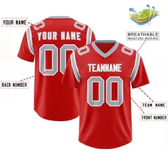 Red Shoulder Cut Two-Tone Authentic Football Jersey 2