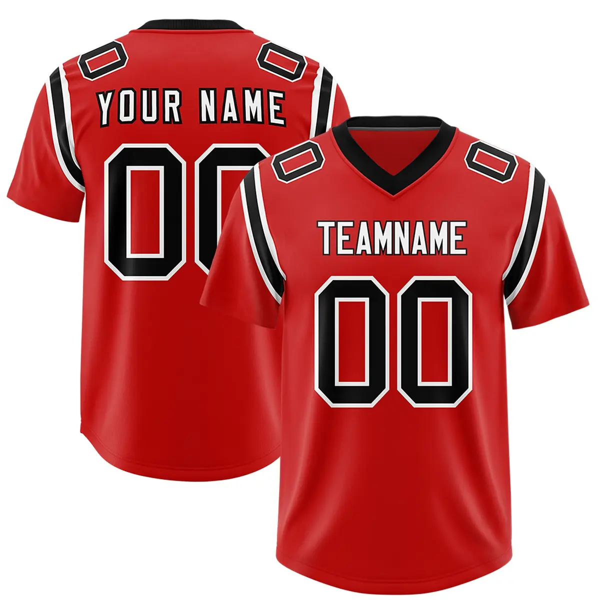 Red Shoulder Cut Two-Tone Authentic Football Jersey