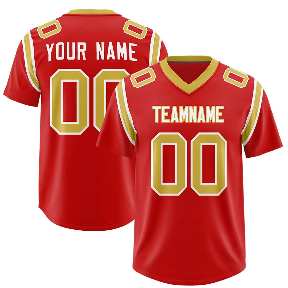 Red Shoulder Cut Two-Tone Authentic Football Jersey