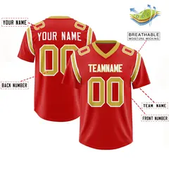 Red Shoulder Cut Two-Tone Authentic Football Jersey 2