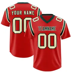 Red Shoulder Cut Two-Tone Authentic Football Jersey