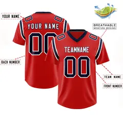 Red Shoulder Cut Two-Tone Authentic Football Jersey 2