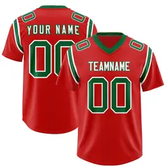 Red Shoulder Cut Two-Tone Authentic Football Jersey