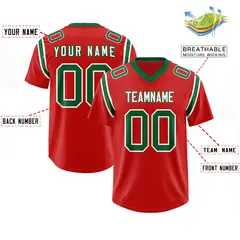Red Shoulder Cut Two-Tone Authentic Football Jersey 2