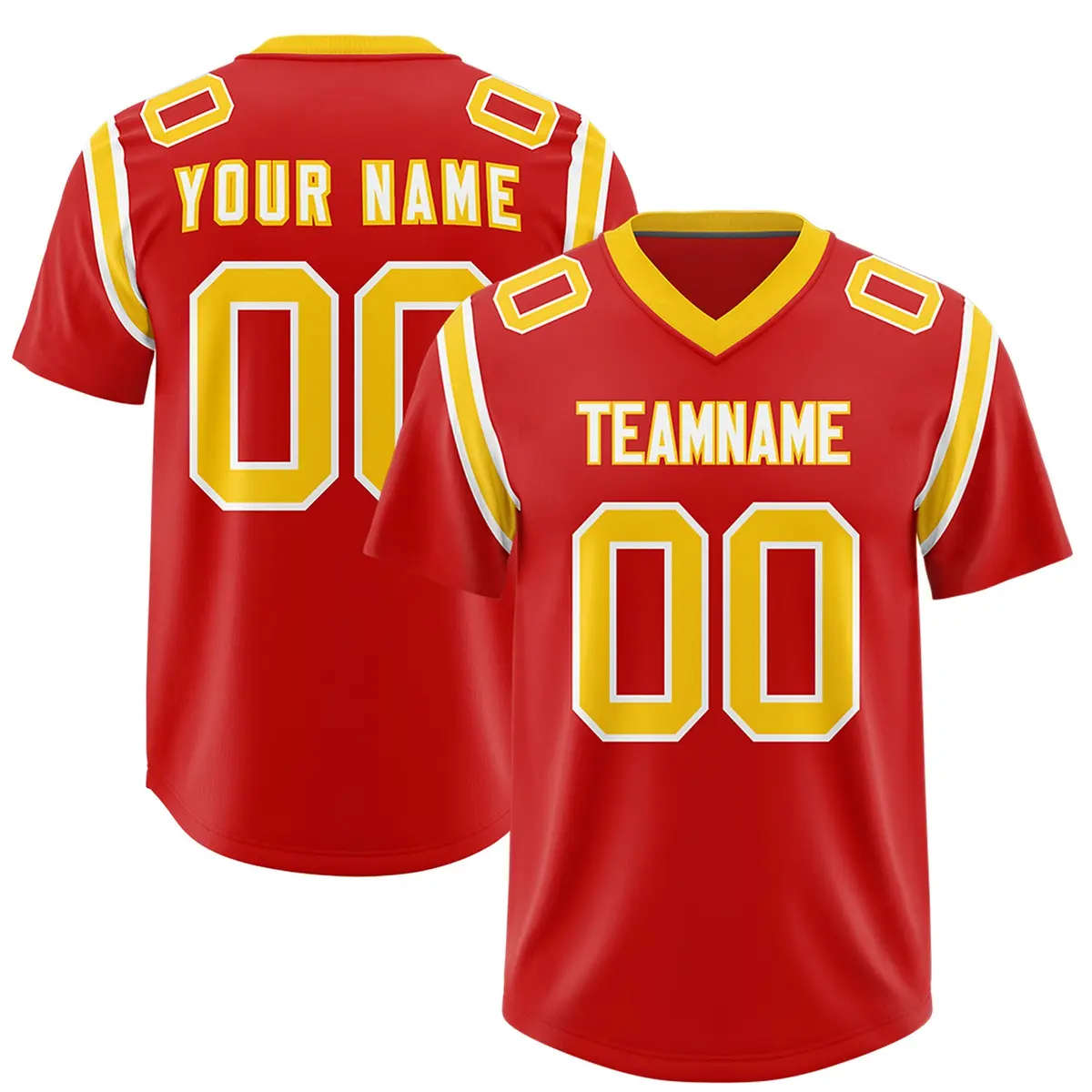 Red Shoulder Cut Two-Tone Authentic Football Jersey