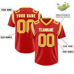 Red Shoulder Cut Two-Tone Authentic Football Jersey 2