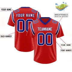 Red Shoulder Cut Two-Tone Authentic Football Jersey 2