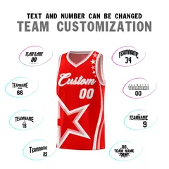 Red Shoulder Stars Graffiti Pattern Basketball Jersey 4