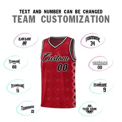 Red Side Blocks Sports Uniform Basketball Jersey 4