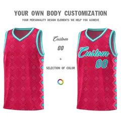 Red Side Blocks Sports Uniform Basketball Jersey 3
